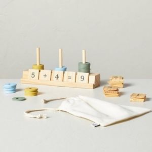Hearth and Hand with Magnolia Wooden Toy Abacus/Addition Subtraction Tile Game